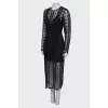 Openwork maxi dress, with a tag