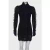 Black dress with lace ruffles