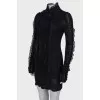 Black dress with lace ruffles