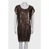 Dress with golden sequins