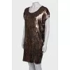 Dress with golden sequins