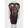 Dress with golden sequins