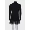 Wool dress with lace hem