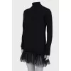 Wool dress with lace hem