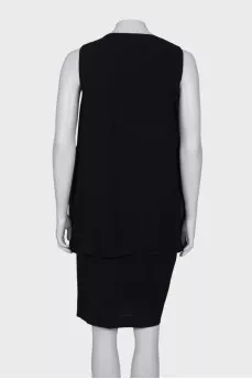 Slip dress with pleated fabric, with tag