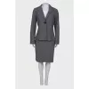 Wool gray suit with skirt