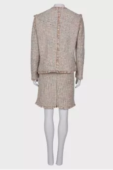 Tweed suit with rhinestones