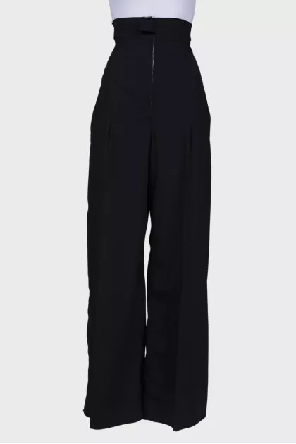 Black palazzo trousers with tag