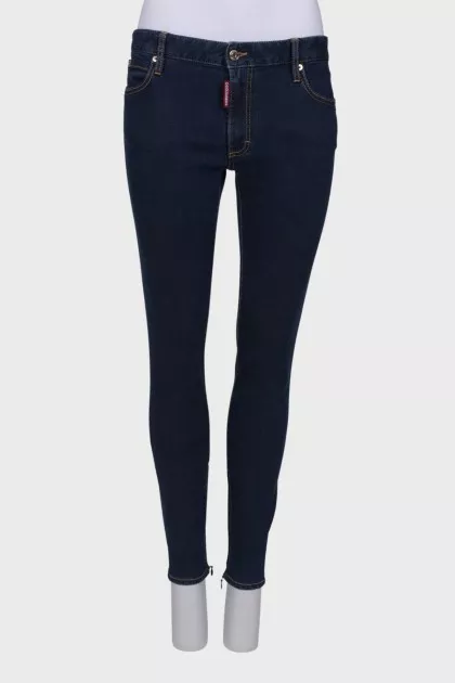 Navy blue straight fit jeans