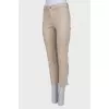 Light beige straight leg trousers