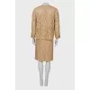 Beige lace suit, with tag