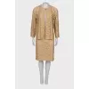 Beige lace suit, with tag