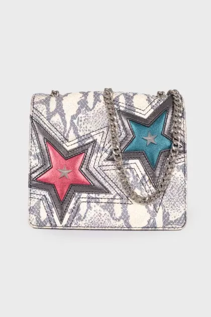 Star snakeskin bag