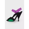 Suede heeled sandals