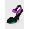 Suede heeled sandals