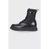 Black boots with textile shin