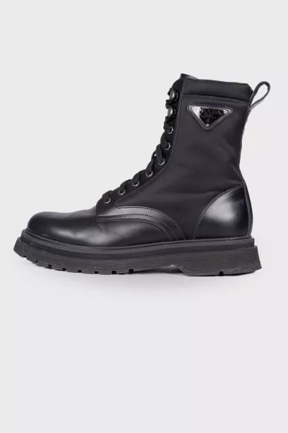Black boots with textile shin