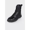 Black boots with textile shin