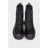 Black boots with textile shin