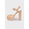Suede high heel sandals
