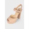 Suede high heel sandals