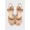 Suede high heel sandals