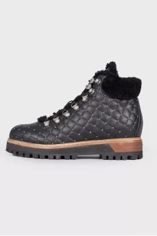 Insulated boots with rhinestones