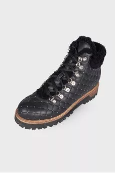 Insulated boots with rhinestones