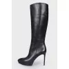 Stiletto leather boots