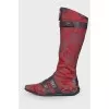 Patterned textile boots