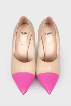 Pointed toe leather pumps