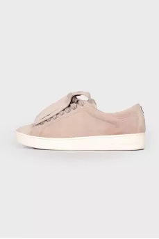 Fringed suede sneakers