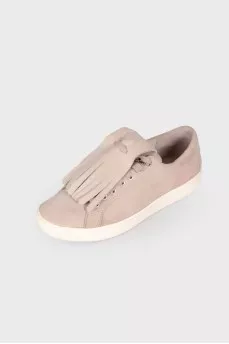 Fringed suede sneakers