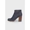 Heeled denim ankle boots