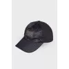 Black cap with brand logo