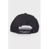 Black cap with brand logo