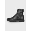 Eyelet leather boots
