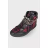 Checked sneakers with insulation