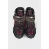 Checked sneakers with insulation