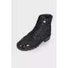 Tweed black boots