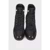 Tweed black boots