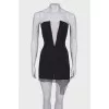Corset dress with translucent insert