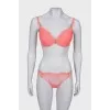 Coral lace lingerie, with tag