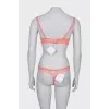 Coral lace lingerie, with tag