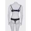 Black underwear with lace, with a tag