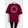 Red T-shirt with embroidery