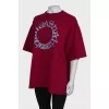 Red T-shirt with embroidery
