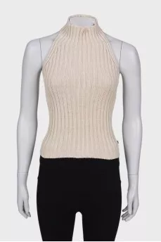Open back silk top