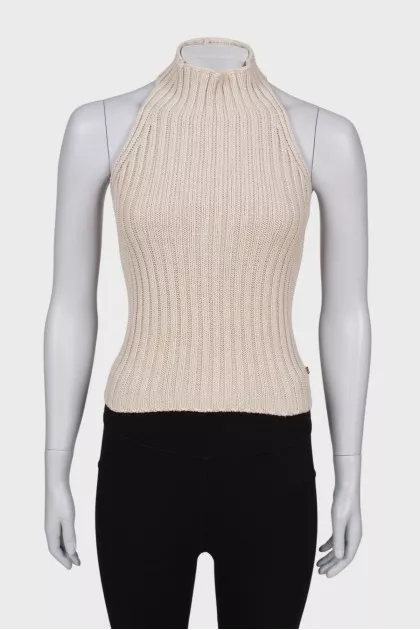 Open back silk top