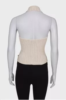 Open back silk top